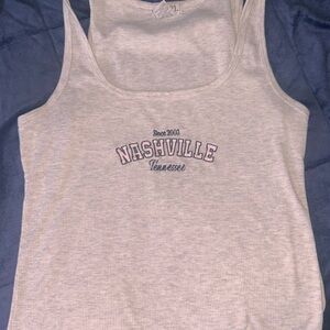 Rue 21 Nashville Tennessee 2003 White Ribbed Tank Top